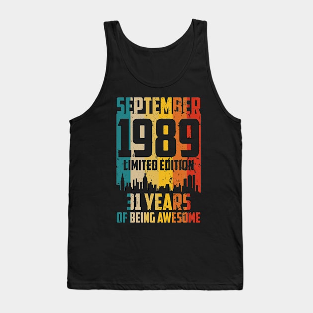 september 1989 Limited Edition 31 Years Tank Top by mo designs 95